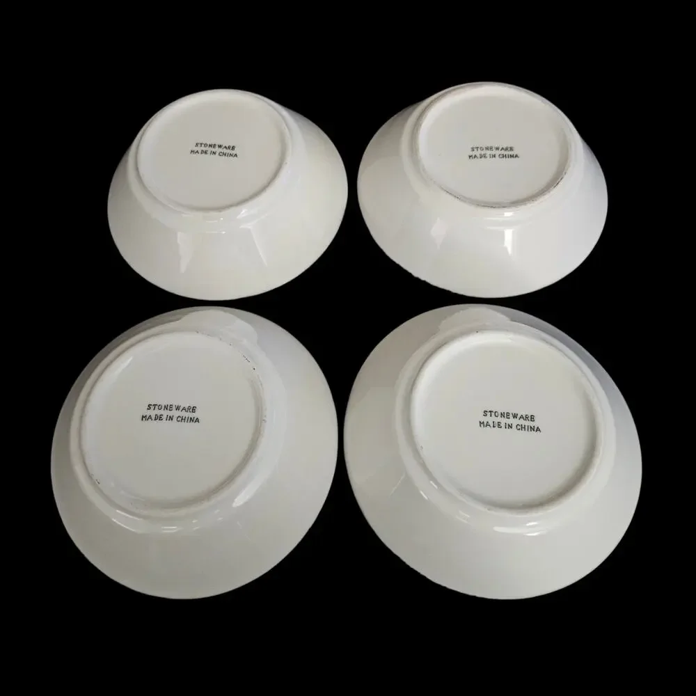 Sunshine Seed Company Floral Stoneware Soup Cereal Bowls Set of 4 China